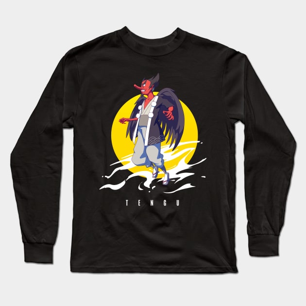 Yokai Tengu Long Sleeve T-Shirt by jiun.design